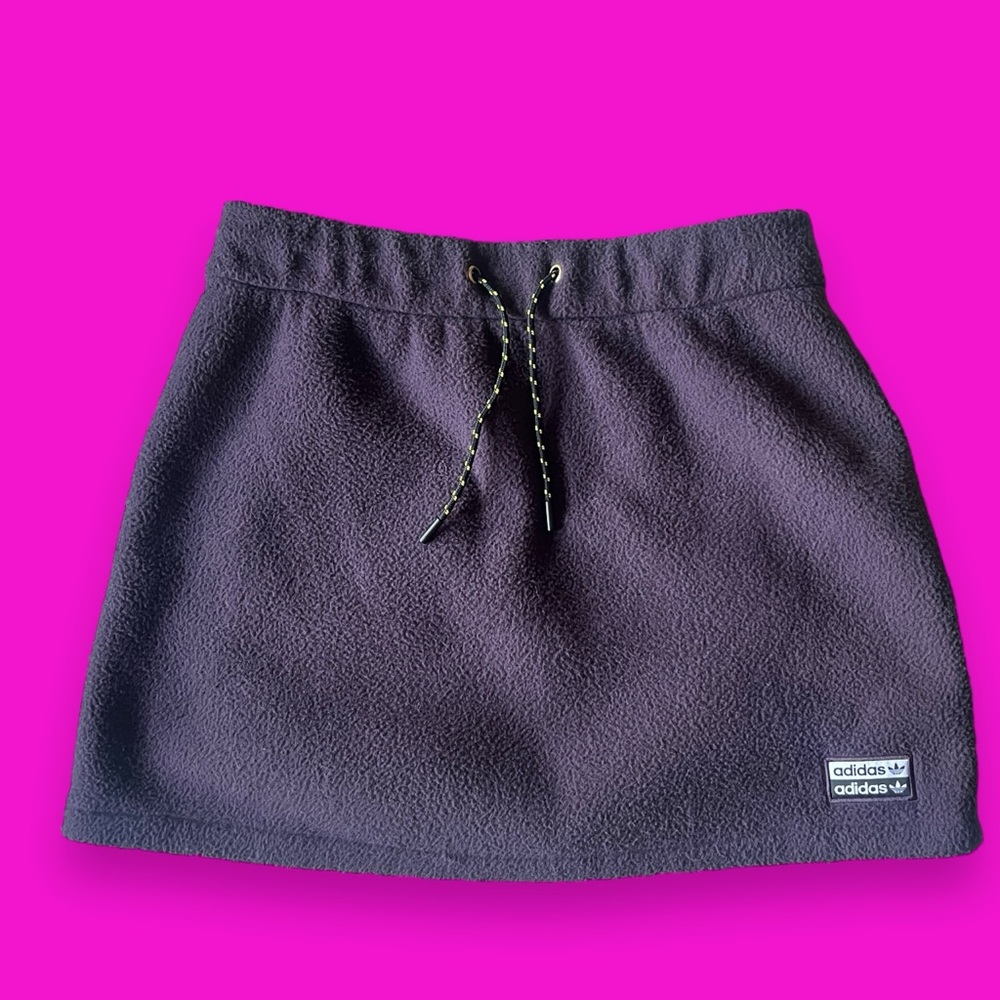 Adidas Equipment Fleece Mini Skirt Eggplant Purple Streetwear Athleisure Cozy